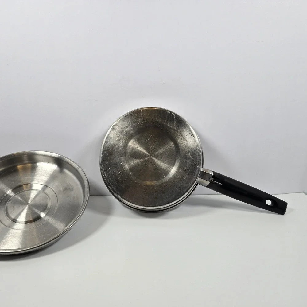 Vintage ECKO Flint Ware 3 Ply Stainless Steel Sauce Pan USA MCM